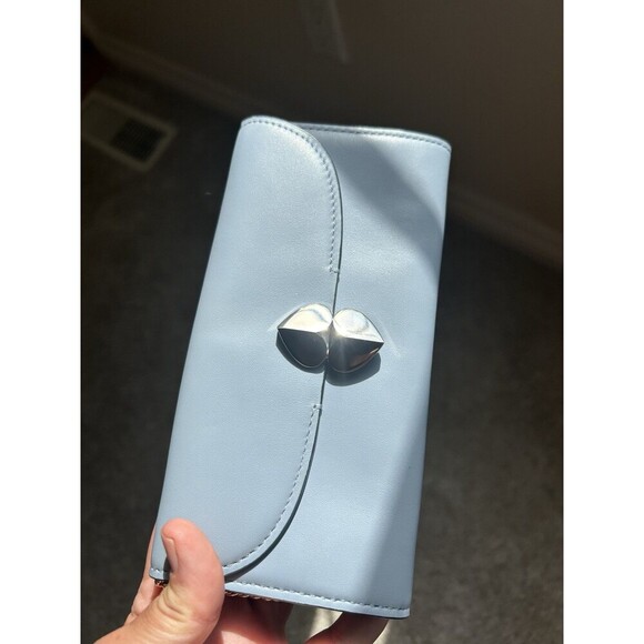 Kate Spade Smooth Italian Leather lula Crossbody Wallet Blue Color New - Picture 3 of 10